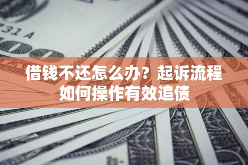 济南借钱不还怎么办？起诉流程如何操作有效追债